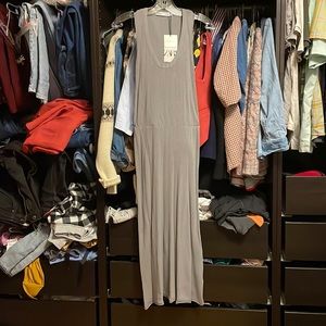 Zara semi sheer rib knit scoop neck tank dress